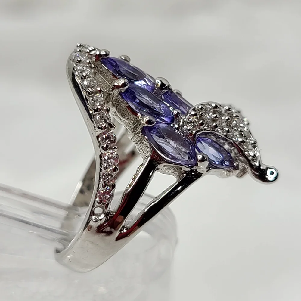 Tanzanite Cluster Ring